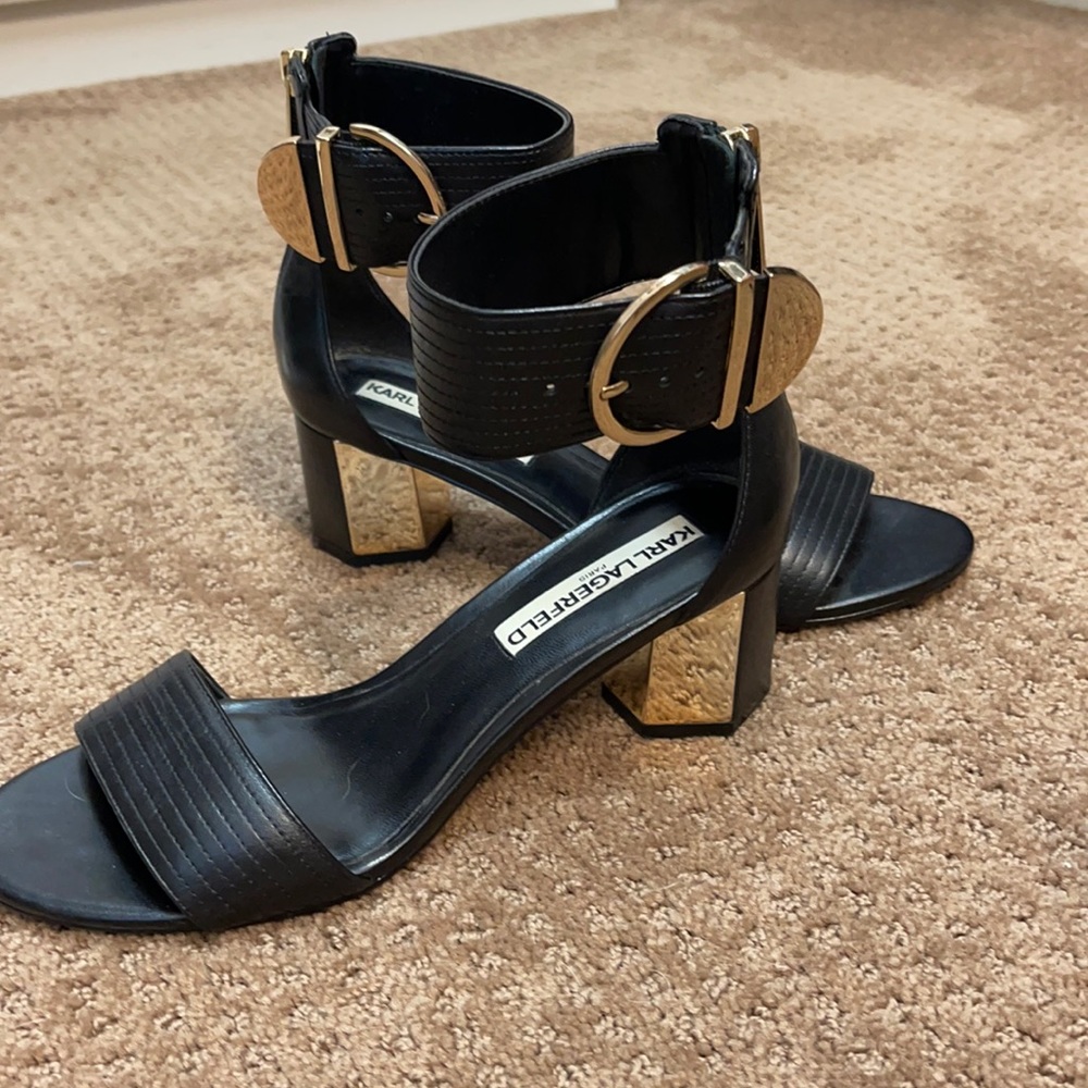 KARL LAGERFELD BLACK & GOLD sandal - 6
